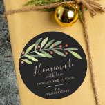Homemade med Kärlek jul Runt Klistermärke<br><div class="desc">Skapa klistermärken för helgdag,  party favors,  inbjudningskuvert och mer med modern elegant,  grönt och bär med ditt budskap i chicen. MATCHING-objekt i vår butik.</div>