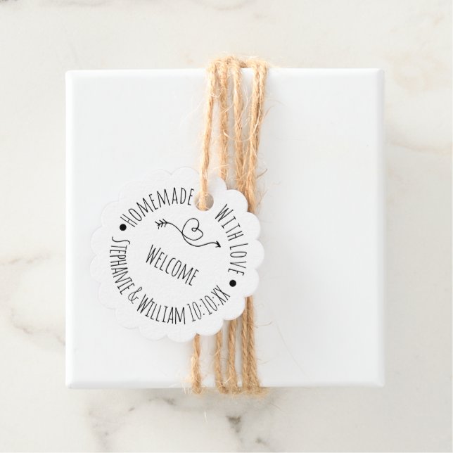 Homemade med Kärlek Kraft Papper | BRÖLLOP Gåvor Etiketter (På plats)