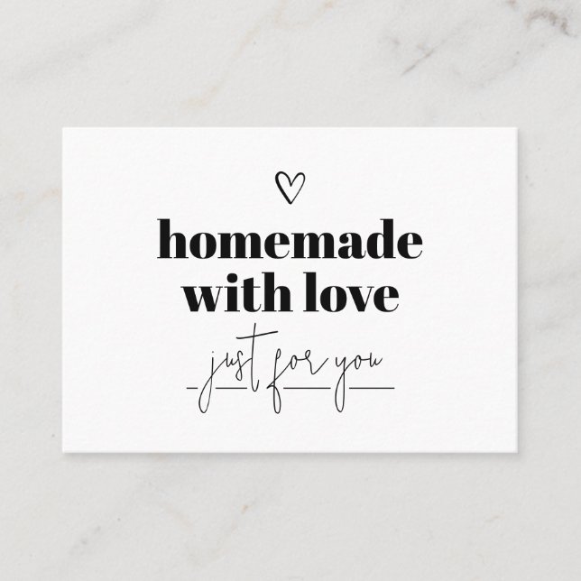 Homemade med Kärlek tackkort Visitkort (Framsida)