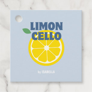 Homemade Modern Blue Kärlek Limoncello Liquor Gåvor Etiketter