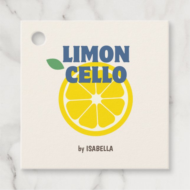 Homemade Modern Cream Kärlek Limoncello Liquor Gåvor Etiketter (Framsida)