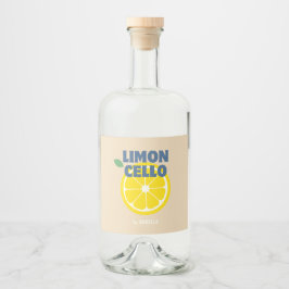 Homemade Modern Light Beige Limoncello Spritflaskor Etikett