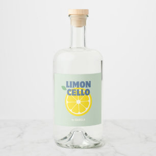 Homemade Modern Mint Limoncello Spritflaskor Etikett