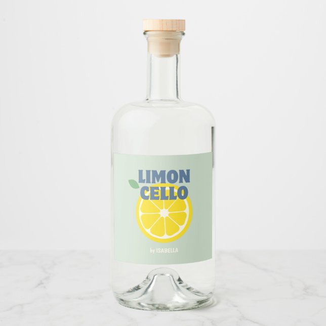 Homemade Modern Mint Limoncello Spritflaskor Etikett (Framsida)