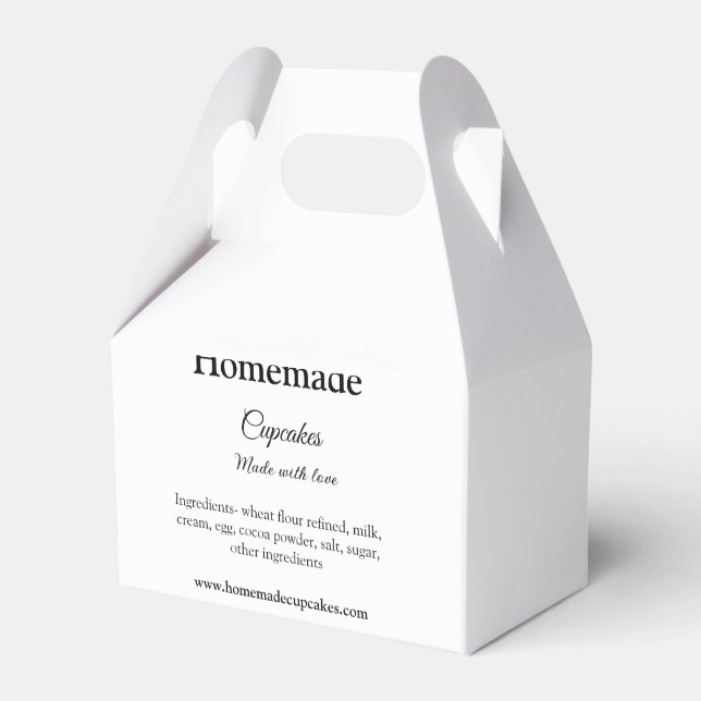 Homemade-muffinsar som gjorts med kärlek lägger ti presentaskar (Framsidan Sidan)