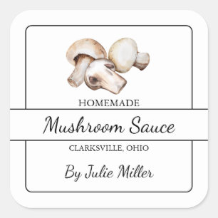 Homemade Mushroom Sauce Square-etikett Fyrkantigt Klistermärke