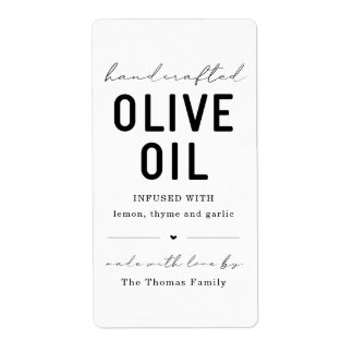 Homemade Olive Oil Label Fraktsedel