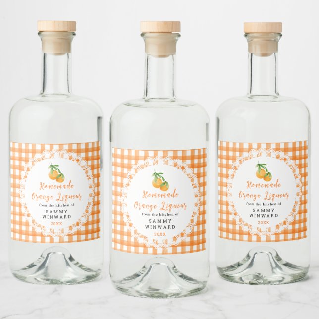 Homemade Orange Liqueur Label Spritflaskor Etikett (Flaskor)
