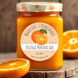 Homemade Orange Marmalade Burk-etiketter Runt Klistermärke