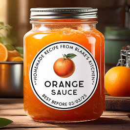 Homemade Orange Sauce bevarar konservetiketten Runt Klistermärke