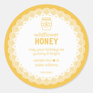 Homemade Organic Honung Sticker Runt Klistermärke