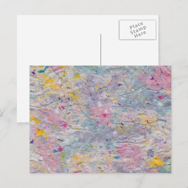 Homemade Papper med färgstarka kulspetsar Vykort (Fram/baksida)