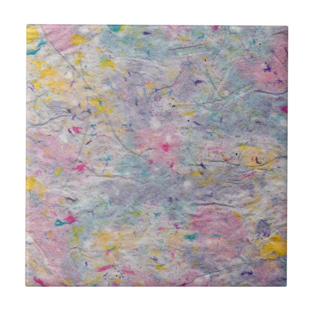 Homemade Papprare med färgade pulverdetaljer Kakelplatta (Framsidan)