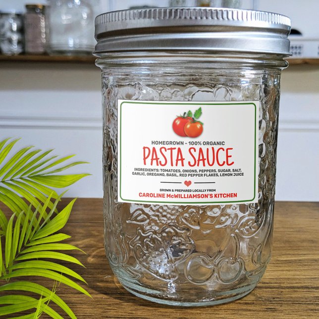 Homemade Pasta Sauce Canned Food Label Mat Etiketter (Skapare uppladdad)