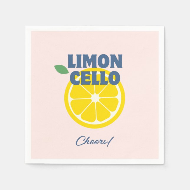 Homemade Pastel Rosa Limoncello Liquor Pappersservett (Framsidan)