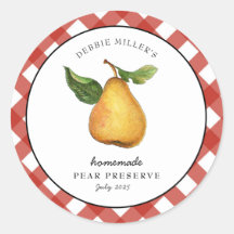 Homemade Pear Preserve Canning burk etikett