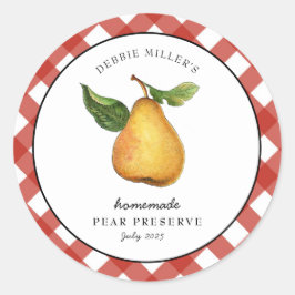 Homemade Pear Preserve Canning burk etikett