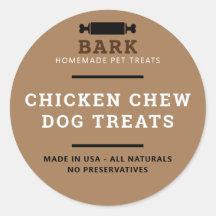 Homemade pet hund behandlar produktetiketter