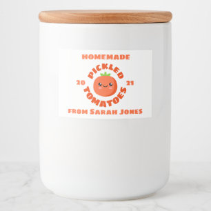 Homemade picklad Tomatis Mat Etiketter