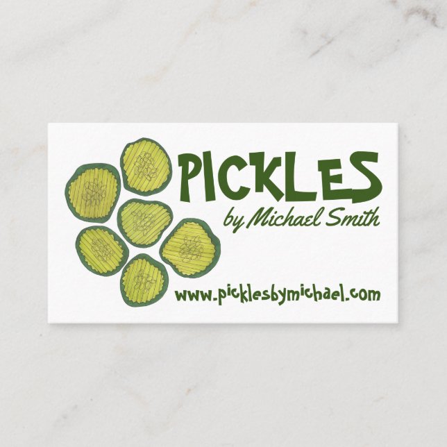 Homemade Pickles Sweet Chip Dill Pickle Shop Visitkort (Framsida)