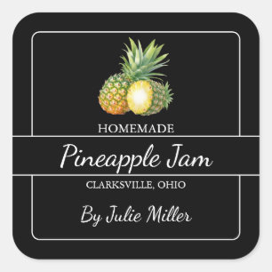 Homemade Pineapple Sylt Square etikett Black