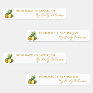 Homemade Pineapple Sylt Thin-etikett Klistermärke