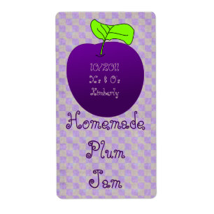 Homemade Plum Sylt Burk-etikett (Anpassa) Fraktsedel