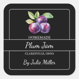 Homemade Plum Sylt Square etikett Black