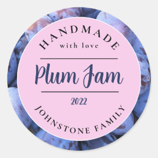 Homemade Plum Sylt Stickers Runt Klistermärke