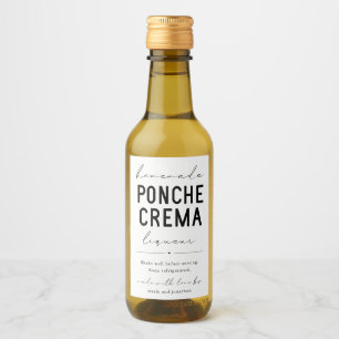 Homemade Ponche Crema Liqueur Flaska-etikett Vinetikett