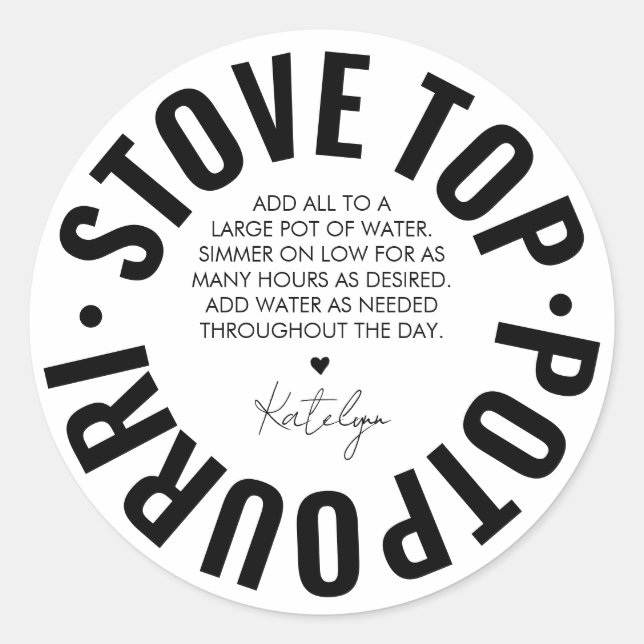 Homemade Potpourri Helgdag Modern enkel etikett (Framsida)