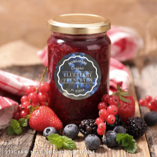 Homemade Preserve Blueberry Sylt Kitchen Runt Klistermärke