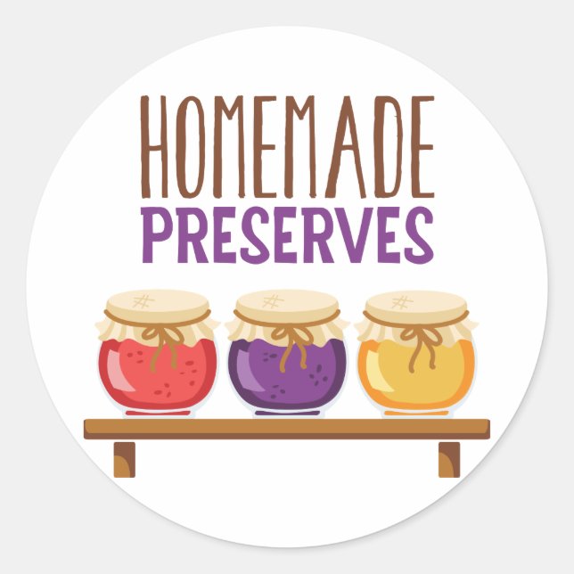 Homemade Preserve Runt Klistermärke (Framsida)