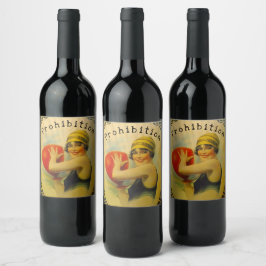 Homemade Prohibition Flapper Era Beach Vin Vino Vinflaska Etikett