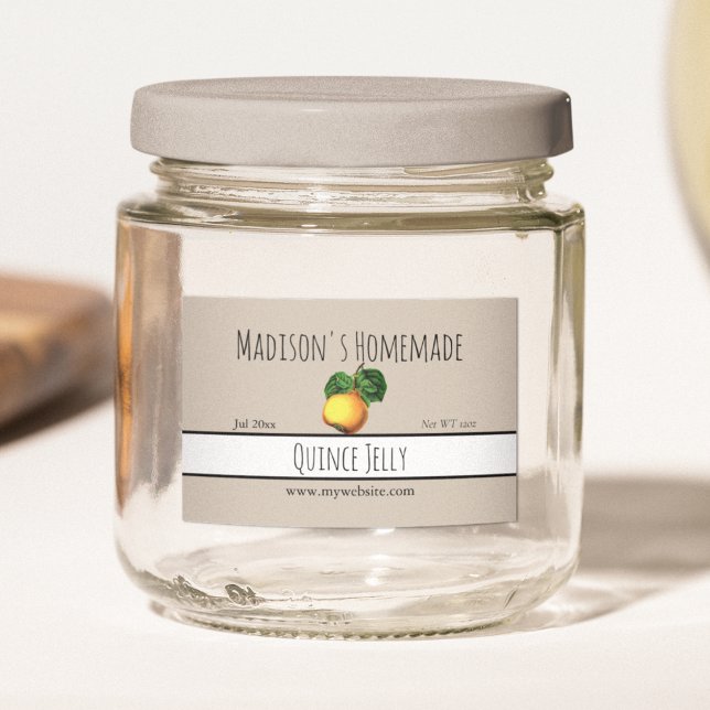 Homemade Quince Jelly Labels Mat Etiketter (Skapare uppladdad)