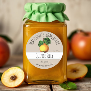 Homemade Quince Jelly Labels Runt Klistermärke