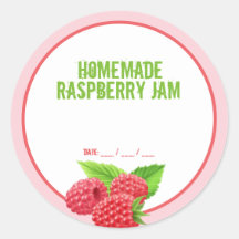 Homemade Raspberry Sylt Canning Sticker
