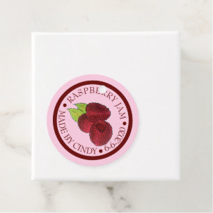 Homemade Raspberry Sylt Jelly Preserve, konservera Gåvor Etiketter