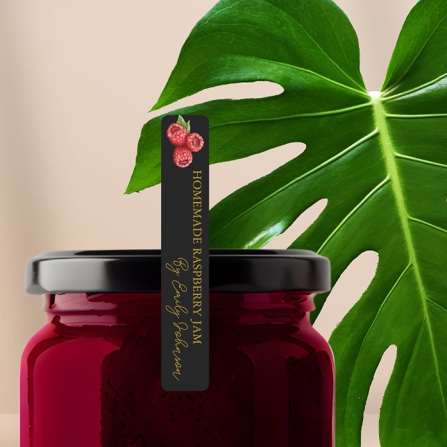 Homemade Raspberry Sylt Thin-etikett Klistermärke (Skapare uppladdad)