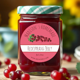 Homemade Redcurrant Jelly Labels Runt Klistermärke