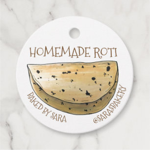 Homemade Roti indisk Chapati Bakad av Gåvor Etiketter