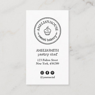 Homemade rustic logotyp anpassningsbar social simp visitkort