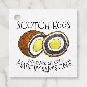 Homemade Scotch Eggs UK British Snack Food Gåvor Etiketter