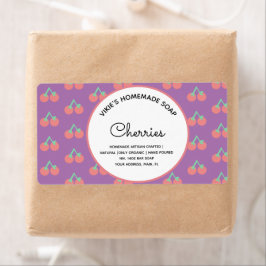 Homemade Soap Business Cherry Label Fraktsedel