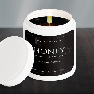 Homemade Soy Candle Chic Calligraphy Black Classic Fyrkantigt Klistermärke