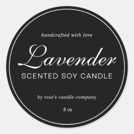 Homemade Soy Candle Chic Calligraphy Black Runt Klistermärke