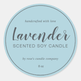 Homemade Soy Candle Chic Calligraphy Blue Glow Runt Klistermärke