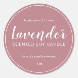 Homemade Soy Candle Chic Calligraphy Dusty Ro Runt Klistermärke