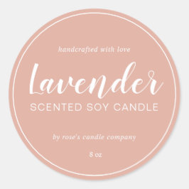 Homemade Soy Candle Chic Calligraphy Dusty Rosa Runt Klistermärke