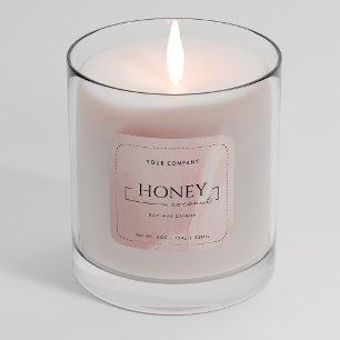 Homemade Soy Candle Chic Calligraphy Rosa Classic Fyrkantigt Klistermärke